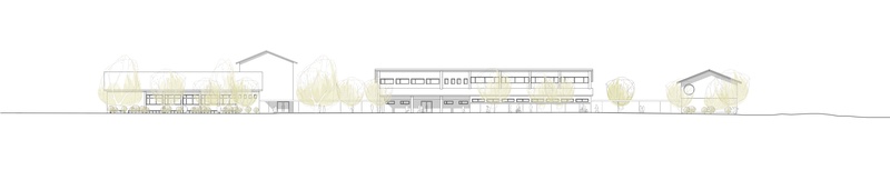 Gesamtplanung Schule Rothus, Ansicht mit Bestand